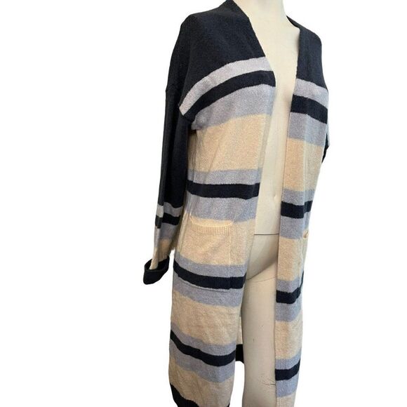 Ladies Long Cozy Striped Duster Oversized Cardigan Sweater NWT Freshman 1996 - Picture 4 of 7